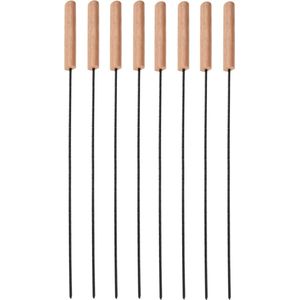 Vaggan BBQ spiezen - 8x stuks - metaal - 48 cm - vleespennen voor vlees - barbecue accessoires