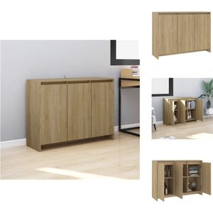 vidaXL Dressoir - Sonoma Eiken - 102 x 33 x 75 cm - 3 Deuren - Keukenkast