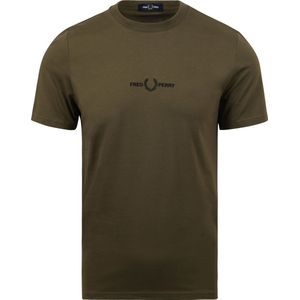 Fred Perry - T-Shirt M4580 Donkergroen - Heren - Maat L - Slim-fit