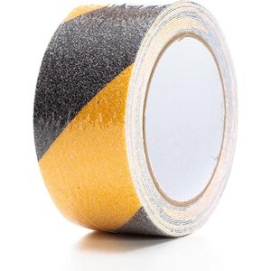 Perel Antisliptape 5 m x 5 cm, voor binnen en buiten, zwart/geel