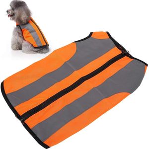 Reflecterende Kleding voor Honden - Nachtkleding Huisdieren - Gloeiende Jas met Ritssluiting - Lichtgewicht Reflecterend Vest - Maat L - Fluorescerend Oranje .