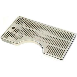 Lekblad voor biertap - bier lekbak - 400x220x20 mm, met inkeping, chroomnikkelstaal