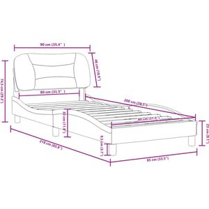 vidaXL - Bedframe - met - hoofdbord - kunstleer - cappucinnokleurig - 80x200 - cm