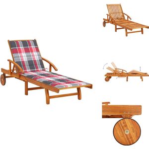 vidaXL Ligbed - Ligstoel - Ligbedden - Ligstoelen - Ligbed met kussen massief acaciahout