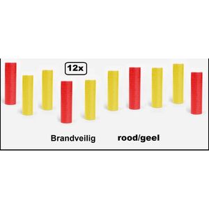 12x Papier rollen serpentines rood/geel - BRANDVEILIG - Carnaval festival optocht feest party serpentine