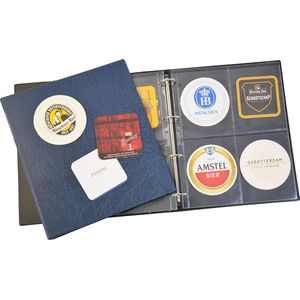 Hartberger Bierviltjes album - voor bier viltjes onderzetters - voor 40 viltjes - made in holland - verzamelalbum - munten - postzegel - speelkaarten - ansichtkaarten - kartonnen onderzettertjes onderlegger kuster