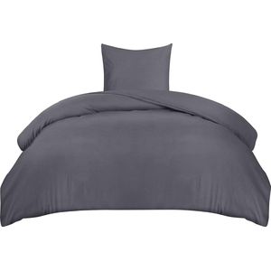 Clord - Dekbedovertrek Set - 135x200cm - Kussensloop 80x80cm - Grijs