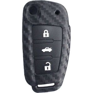 Autosleutel Hoesje Geschikt Voor Audi A1, A3, A5, A6, Q3, Q5, S3, S5 & RS - Carbon