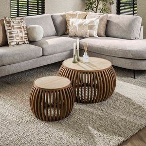 Bruce salontafel set van 2 curve - zand