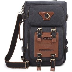 Vintage Canvas Leder Messenger Bag voor Heren - Multifunctionele Rugzak en Reistas