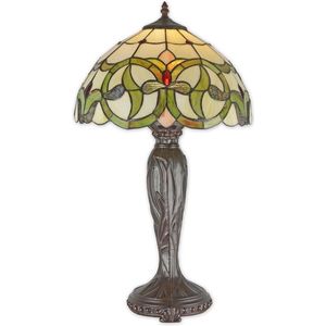 Tiffany tafellamp - Glas in lood - Lichte kleuren decoratie - 63 cm hoog