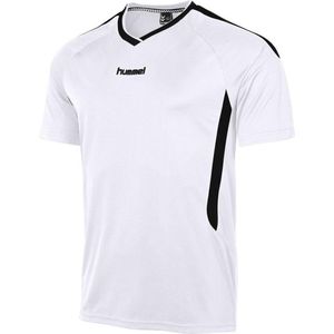 hummel York Game Shirt k.m. Senior Sportshirt - White/Black - Maat XXL