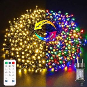 GlobaLink Lichtsnoer, 20 m, 200 leds, IP44, kleurrijk, super helder, met afstandsbediening, verstelbaar, tijdweergave, slinger, decoratie voor buiten, binnen, voor tuin, kerstboom, terras, feest