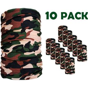 10-pack Multifunctionele Bandana - Camouflage - Leger - Masker