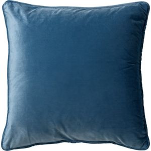 Dutch Decor FINN - Sierkussen 45x45 cm - velvet - effen kleur - Provincial Blue - lichtblauw - Inclusief binnenkussen