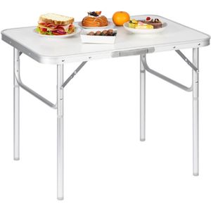 Picknicktafel - Wandeltafel Inklapbaar - Aluminium En MDF - Campingtafel - Balkontafel - Hoogte Verstelbaar