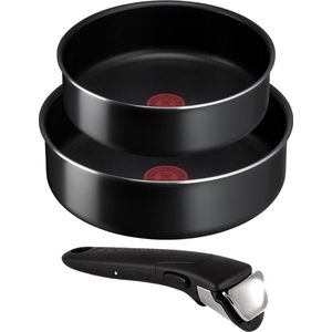 Tefal Ingenio Easy Cook & Clean 3-Delig Sauteer Pannenset - 24 en 20 cm + Ingenio handgreep - Alle Warmtebronnen (Exclusief Inductie)
