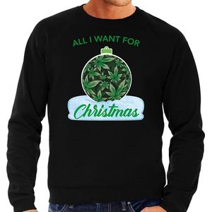 Wiet Kerstbal sweater / Kerst trui All i want for Christmas zwart voor heren - Kerstkleding / Christmas outfit XL