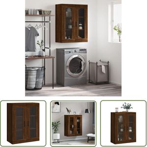 The Living Store Wandkast 69,5x34x90 cm bruin eikenkleur - Hangkast - Wandkast - Houten Kast - Bruine Eiken - Opbergkast