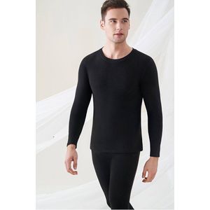 Chibaa - Unisex Winter Thermo Fleece Sweater - Pullover - Loungetrui - Zacht en Warm - Gevoerde binnenzijde - Zwart - Maat: Medium