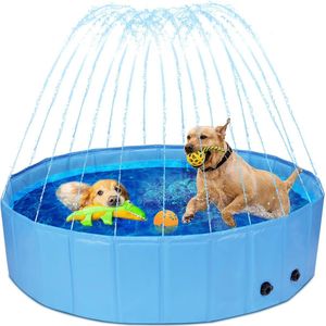 Hondenzwembad voor grote honden met irrigatie 2-in-1 zwembad van pvc opvouwbaar en draagbaar 120 x 30 cm