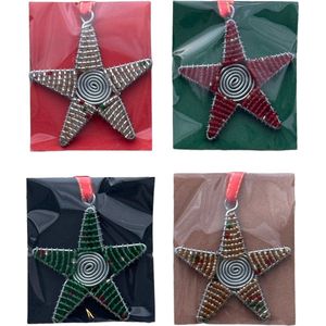 Set van 4 Christmas Star Masai kralen hangers