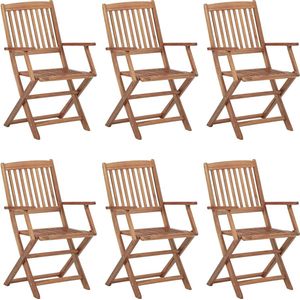 vidaXL - Tuinstoelen - 6 - st - inklapbaar - massief - acaciahout