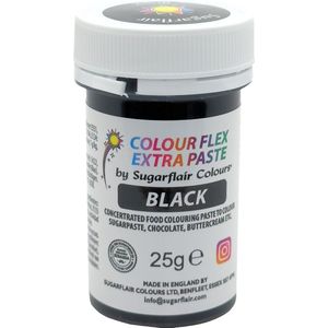 Sugarflair Colourflex Extra Paste Voedselkleurstof - Pasta - Zwart - 25g