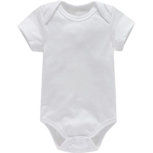 baby jumpsuit korte mouw tas scheet jurkje wit(6M)