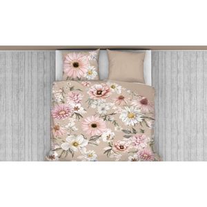 Snoozing Lise - Flanel - Dekbedovertrek - Tweepersoons - 200x200/220 cm - Zacht Taupe