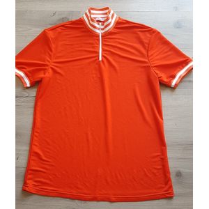 Shirt met rits - piqué tricot - oranje - heren - maat S