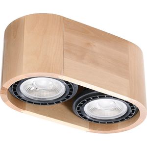 Trend24 Plafond Basic 2 - Plafondlamp - Woonkamer Lamp - Hallamp - GU10 - Bruin
