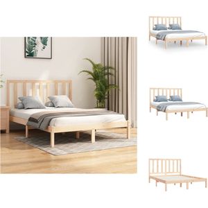 vidaXL Bedframe Grenenhout - 120 x 190 cm - Rustiek design - Bed