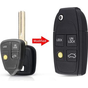 4 knoppen klapsleutel ombouwset geschikt voor Volvo sleutel / Volvo 850 / Volvo S60 / Volvo V70 / Volvo XC70 / Volvo autosleutel.