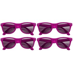 4x stuks zonnebril fuchsia roze - UV400 bescherming - Zonnebrillen voor dames/heren