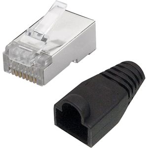 RJ45 Stekkers Cat5e/Cat6 8P8C met Zwarte Tules - Afgeschermd- 10 Stuks