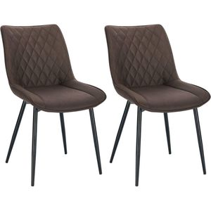Rootz elegante eetkamerstoelen - moderne eetstoelen - stijlvolle accentstoelen - duurzaam en comfortabel - antislip en vloerveilig - stof en metaal - 85,5 cm x 46 cm x 40,5 cm