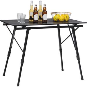Camping klaptafel zwart - Inklapbaar - 4 personen - Picknicktafel - Kinderen & volwassenen - Verstelbaar in hoogte - Black friday - Kerstcadeau