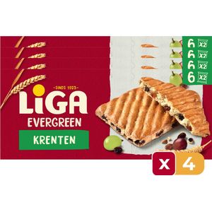 LiGA Evergreen koekjes Krenten 225g - 4 Stuks - Koek - Tussendoor - Voordeelverpakking
