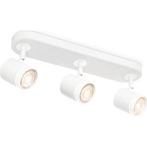 Home Sweet Home - Moderne LED Opbouwspot Manu - Wit - 39/9.5/15cm - 3 lichts plafondspot - Dimbaar - inclusief LED lichtbron - GU10 fitting - 5W 390lm 3000K - warm wit licht - gemaakt van metaal