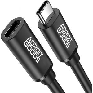 AdroitGoods Usb-C Verlengkabel - 10Gbps - Female naar Male adapter - 5 Meter - Zwart