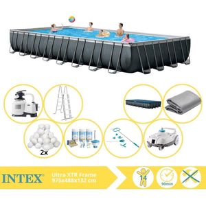 Intex Ultra XTR Frame Zwembad - Opzetzwembad - 975x488x132 cm - Inclusief Onderhoudspakket, Filterbollen, Onderhoudsset en Zwembad Stofzuiger