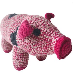 Luna-Leena duurzame varken in fuchsia roze - toy/knuffel - in bio katoen - hand gehaakt in Nepal - knuffel - kado - cadeau - geboorte - babyshower - Miss Piggy - zoogdier - boederijdier - pig - knorretje