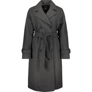 Vero Moda Jas Vmfortunevega Long Trenchcoat Ga No 10289870 Dark Grey Melange Dames Maat - M