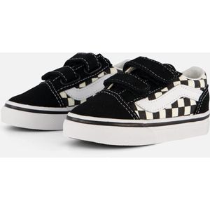 Vans Old Skool V Checkerboard Sneakers zwart Leer - Heren - Maat 26.5