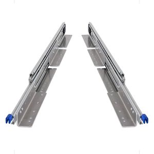 Set 250kg ladegeleiders 1800mm + haakse vloermontage + ladesteunen 72 inch met vergrendeling en volledig uittrekbaar - lang zwaar sterke lade geleider lock in/uit 180 cm 72