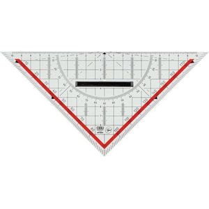 Mobius & Ruppert Geodriehoek M+R 20cm plexigl - transp. met afneembare greep