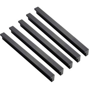 Kastgreep zwart aluminiumlegering - 10 stuks - boorgatafstand 224 mm - keukengreep ladegrepen cabinet handle black