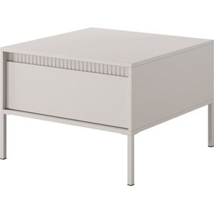 Salontafel - Woonkamertafel - Lade - Metalen poten - Kleur beige - 68 cm