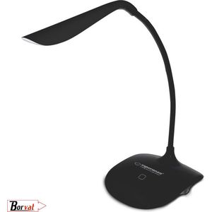 Borvat® | Compacte bureaulamp met flexibele arm | LED lamp | oplaadbare boeklam | BUREAULAMP | USB/BATTERIJ | LED | TOUCH | Zwart